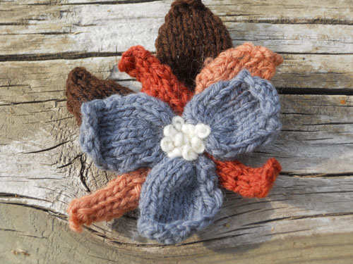 Funky Blue, Brown & Copper Colored Flower Pin Funky Blue, Brown & Copper Colored Flower Pin